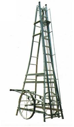Aluminum Polished Wheeled Tower Ladder, Color : Silver