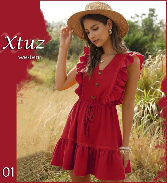Plain Rayon Cotton Western Dress, Size : M, XL, XXL