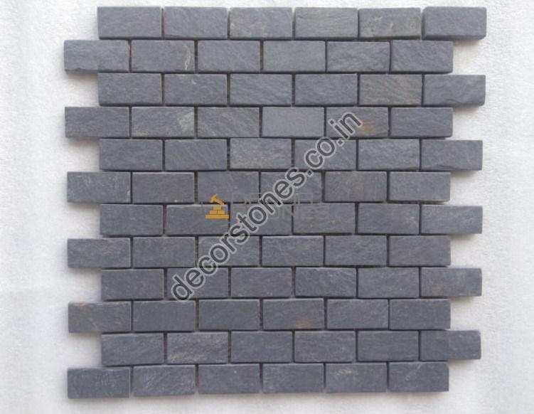 Himachal Black Quartzite Mosaic Tiles