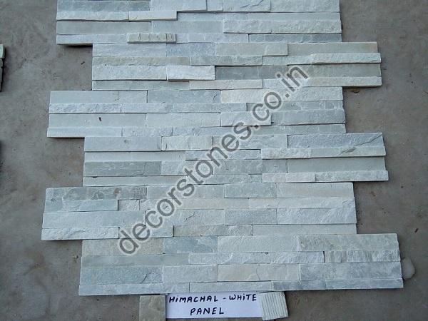 Rectangle Natural Himachal White Ledge Stone, for Construction, Pattern : Plain