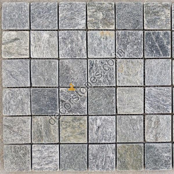 Silver Shine Slate Mosaic Tiles, for Bathroom, Swimming Pool, Kitchen Backsplash etc., Feature : Durable