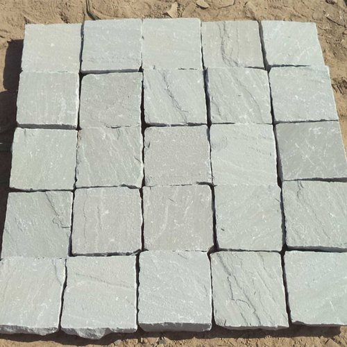 Kandla Grey Sandstone Cobbles, Shape : Rectangular