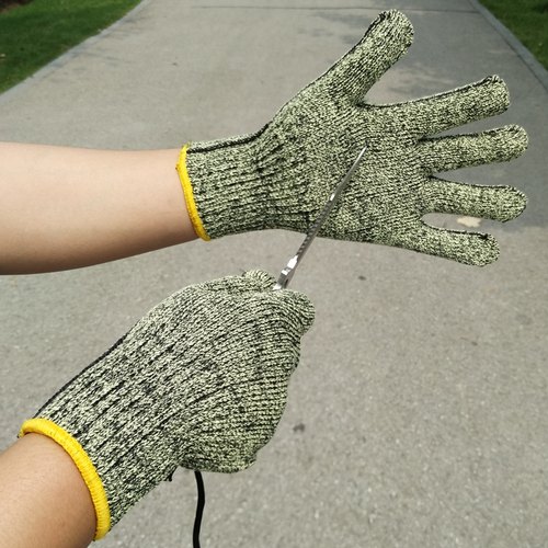 Safety Green Cut Resistant Knitted Hand Gloves