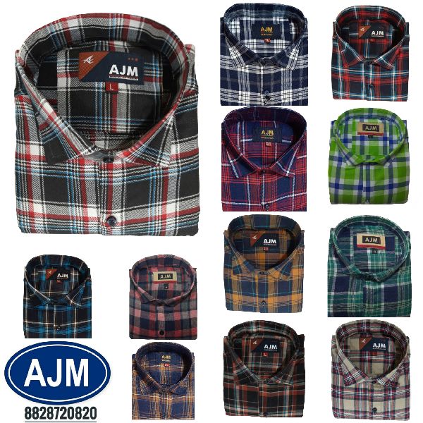 Checks PC Cotton Shirts, Size : L, M, XL