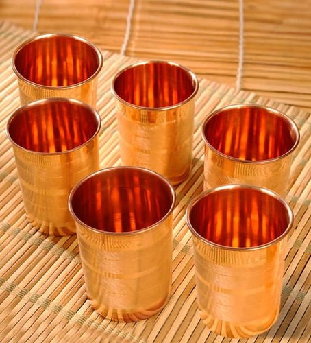 Copper Glass Set, for Home, Hotel, Restaurant, Color : Golden