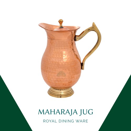 Copper Maharaja Jug, for Serving Water, Water Storage, Shape : Rectangular, Round, Square