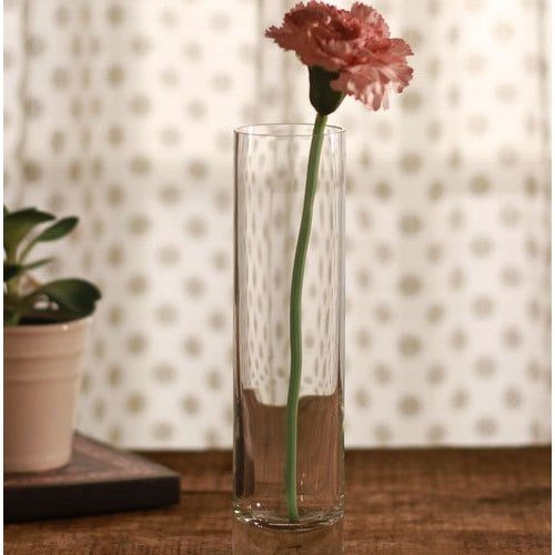 Cylinder Cylindrical Glass Flower Vase, for Decoration, Pattern : Plain