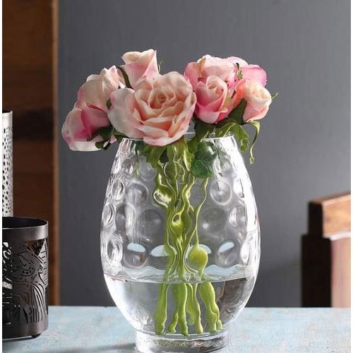 Oval Glass Flower Vase