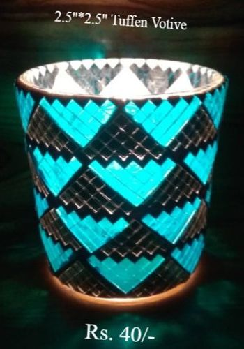 Round Polished Tuffen Glass Votive, for Decoration