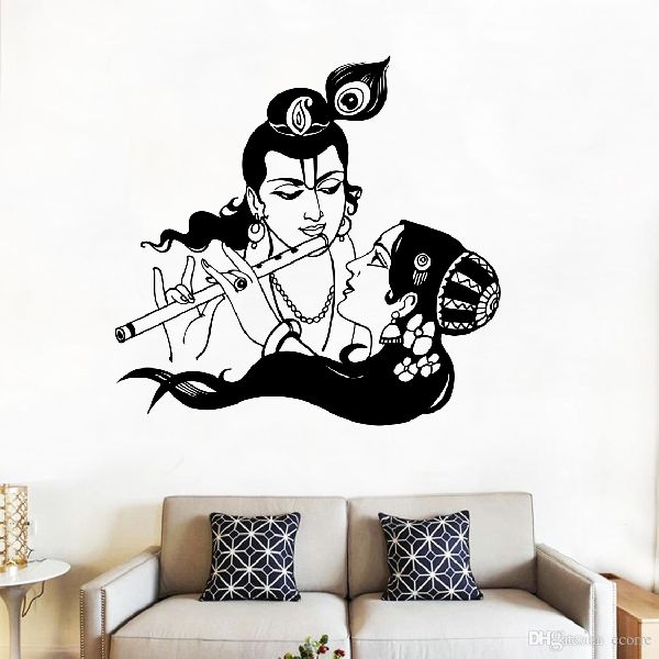 Krishna with Radha Custom Wall Sticker, for Home, Hotels, Feature : Anti-Counterfeit, Durable, Dynamic Color