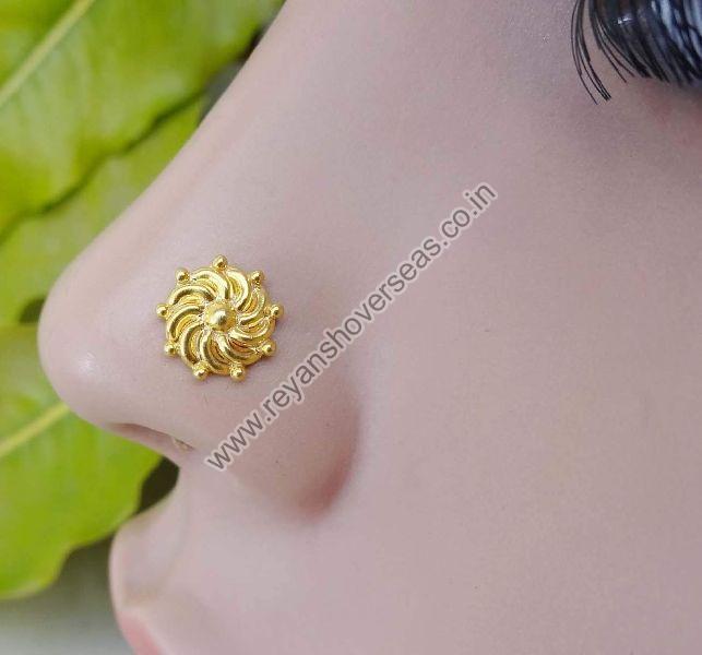 Polished Gold Nose Pin, Feature Finely Finished, Shiny Look