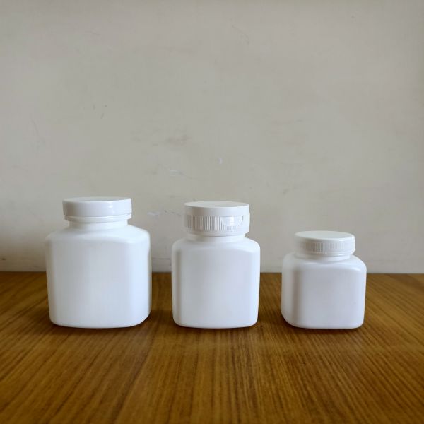 HDPE Square Tablet Container, for Medicine Storage
