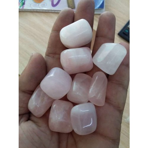 Rose Quartz Tumbel Agate Stone, Feature : Fine Finish, Scratch Resistance