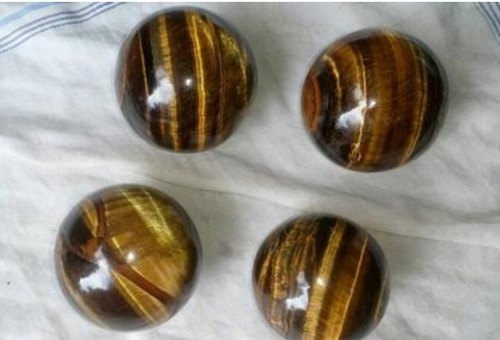 Polished Tiger Eye Gemstone Ball, Size : 15-20mm