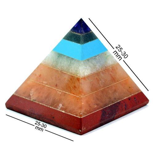 Natural Stone 7 Chakra Bonded Pyramid, for Vaastu Energy Healing, Size : 5.5 by 5