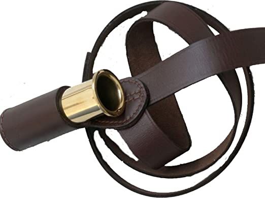 Top Quality Flag Pole Belt Carrier. Brown With Brass Insert and Black With Chrome Bucket Insert.