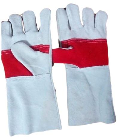 Leather Patch Safety Gloves, Size : Large