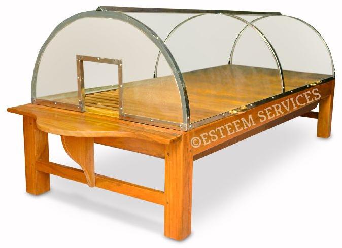 Fiber Lying Steam Bath Chamber with Wood Frame