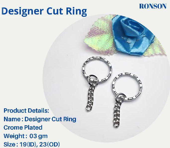 Mild-steel Designer Cut Keychain Ring, Size : 19 (ID), 23 (OD)