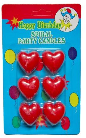 Paraffin Wax Heart Candle, Color : Red