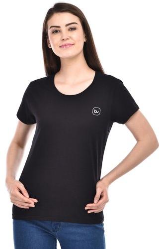 Bazarville Plain Girls Cotton T-Shirt, Size : All Sizes