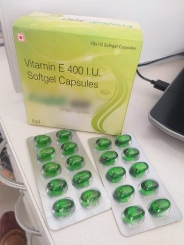 Vitamin E 400 I.U, Packaging Size : 10*10 Capsule