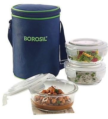 Borosil Glass lunch box, Size : Medium