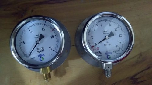 WIKA Gas Pressure Gauge, Dial Size : 4 inch / 100 mm