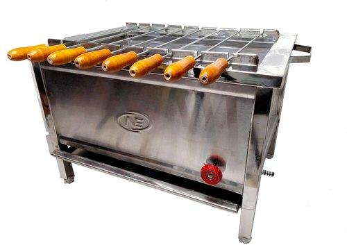 Stainless Steel Barbecue Gas Grill, Color : Silver