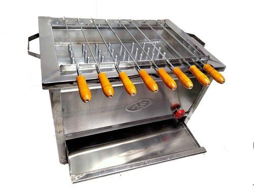 Stainless Steel Kitchen Gas Grill, Color : Silver