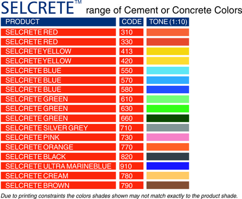 Selcrete Concrete And Cement Colors