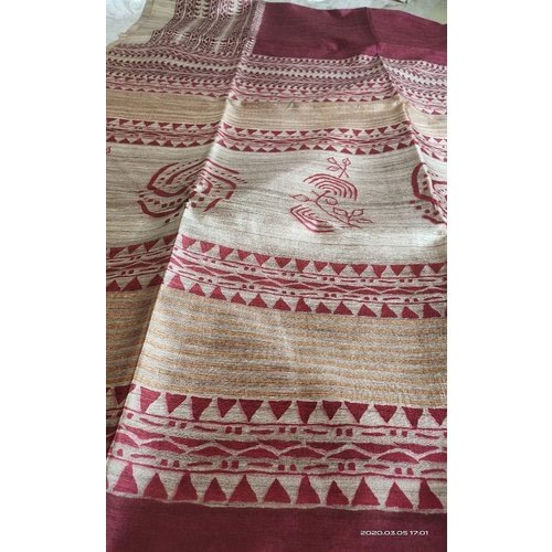 Madhubani Print Saree, Saree Length : 6.3 meters