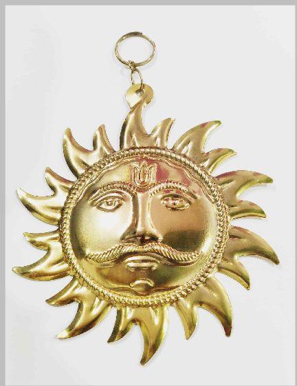 GOLDEN METAL SUN SYMBOL (SIZE 6.5 INCHES)