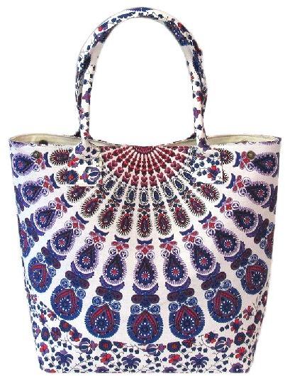 Multi Color Purple White Mandala Handbag