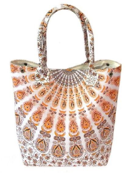 Yellow Mandala Cotton Handbag