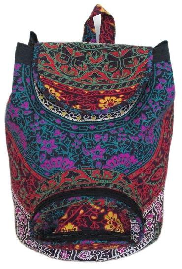 Multi Color Printed Cotton Mandala Backpack