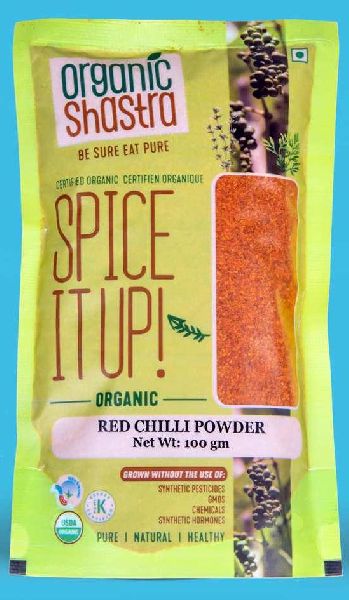 Organic Shastra Red Chilli Powder, for Cooking, Packaging Type : Plastic Pouch