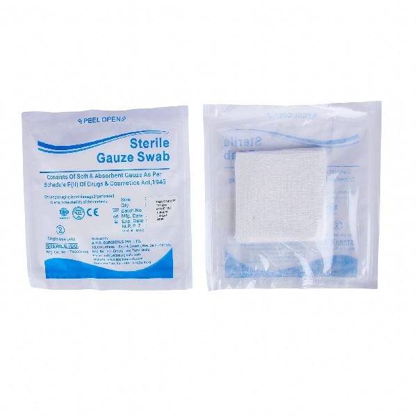 Cotton Absorbent Sterile Gauze Swab, for Clinic, Hospital, Personal, Length : 3-4inch, 2-8 inch