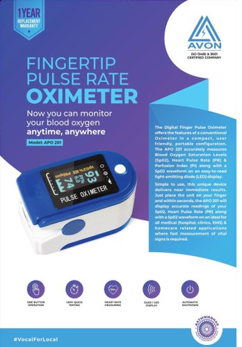 AVON Pulse Oximeter, Display Type : Dual Color LED