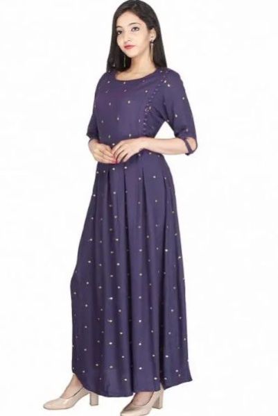 Dark Blue Anarkali Kurti