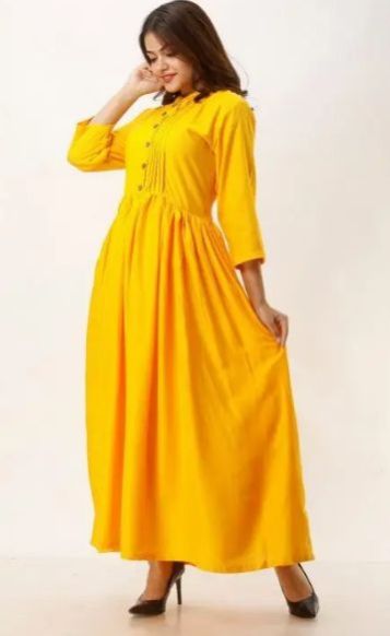 Yellow Anarkali Kurti