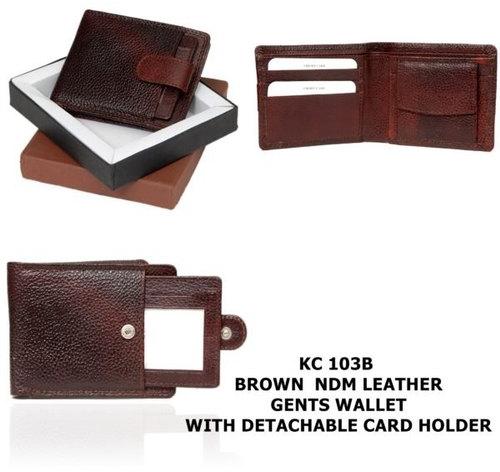 OEM NDM Leather Gents Wallet, Color : Brown