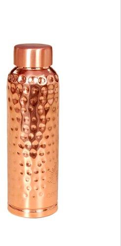 Round Copper Hammered Water Bottle