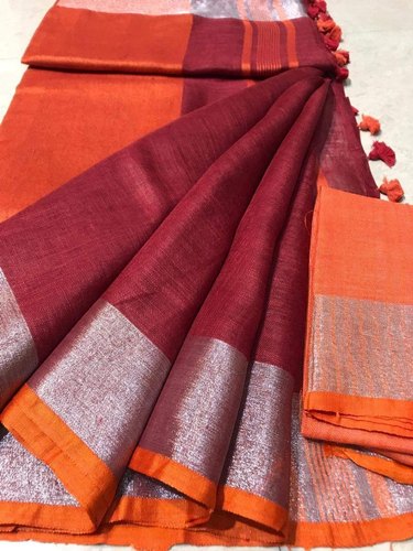 Ladies Pure Linen Saree