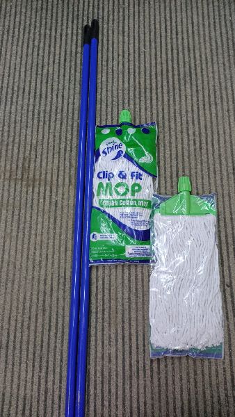 Cotton Plastic Manual Mop Stick Set, for Home, Hotel, Indoor Cleaning, Feature : Flexible, Foldable