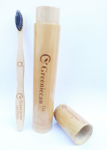Bamboo Toothbrush Holder, Color : Brown
