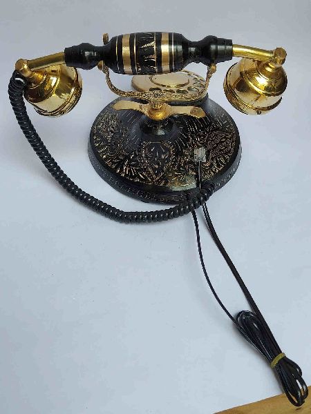 Beautiful Vintage Antique Nautical Solid Brass Rotary Dial Telephone Decor.