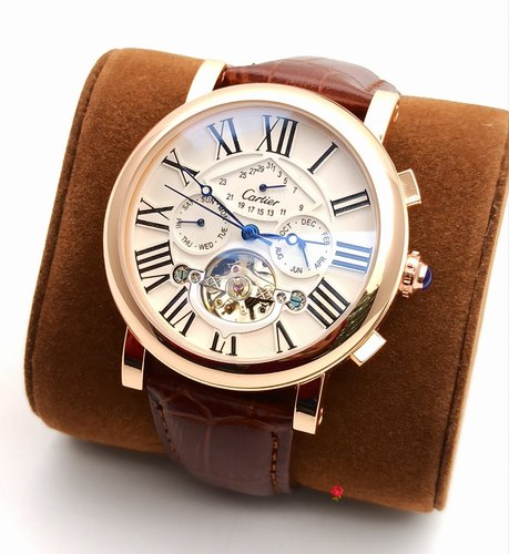 Cartier Leather Mens Wrist Watch, Display Type : Analog