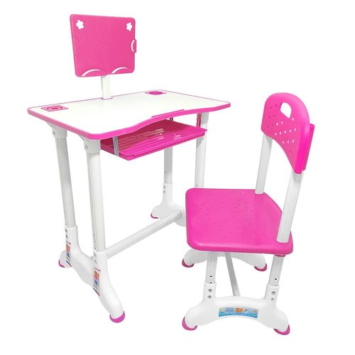 Cold Rolled Steel Kids Study Table, Color : Pink White