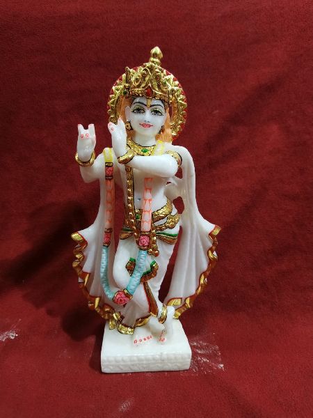 lord krishna marble statue